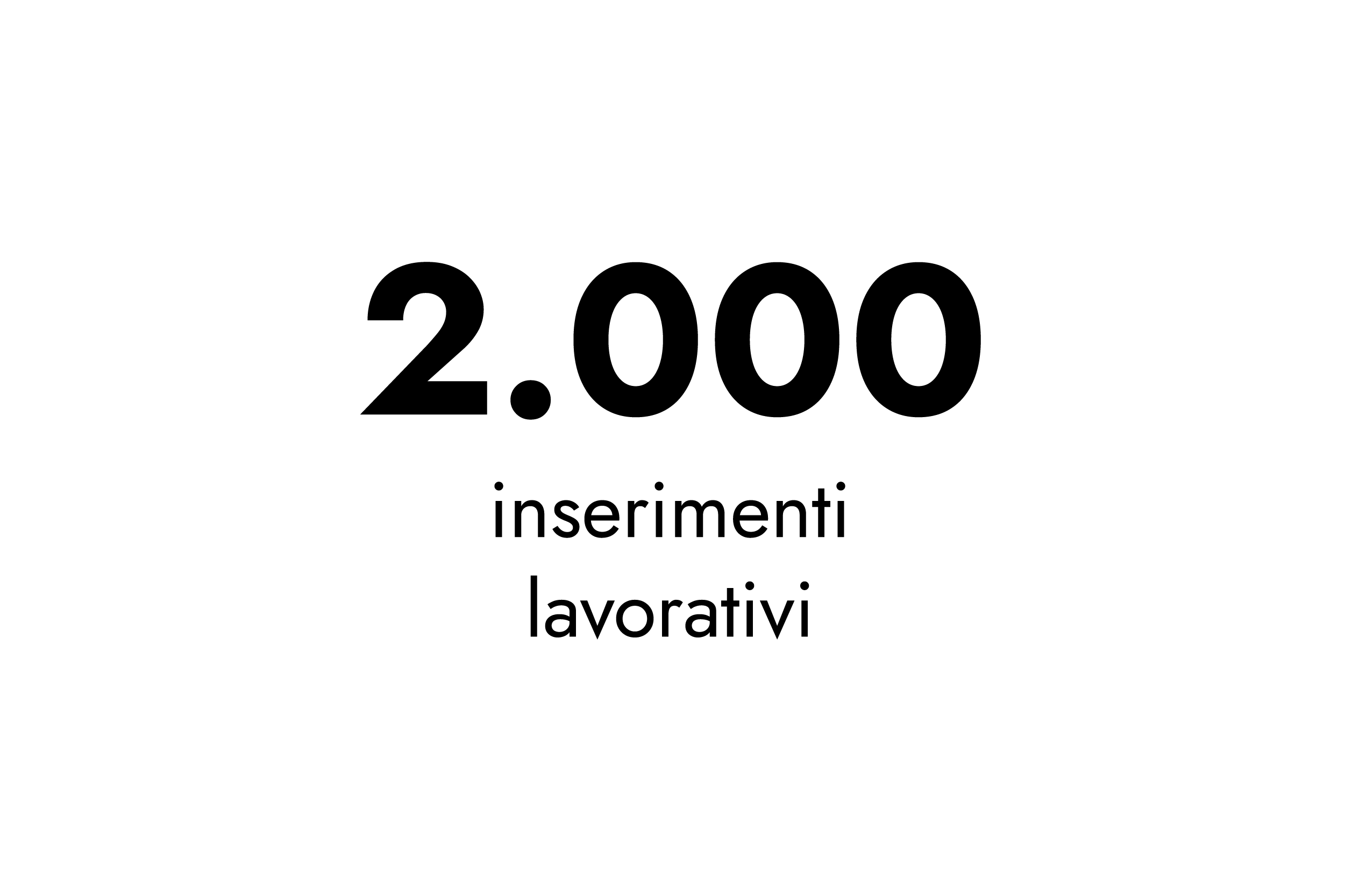 2000 inserimenti lavorativi